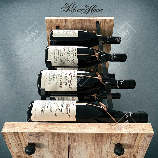 Piemonte Wine Rack: Elegant and Functional 3D model image 1