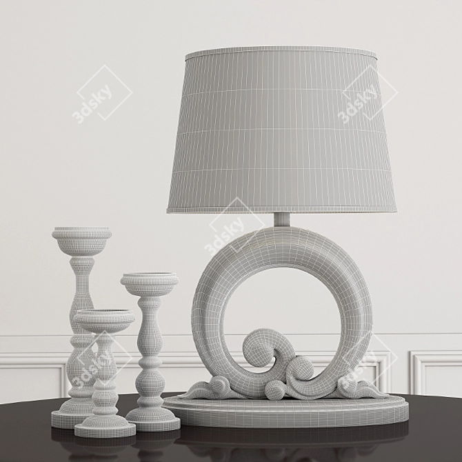 Elegant Classic Table Lamp 3D model image 2