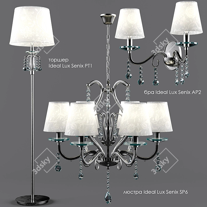 Elegance Illuminated: Ideal Lux Senix Set 3D model image 1