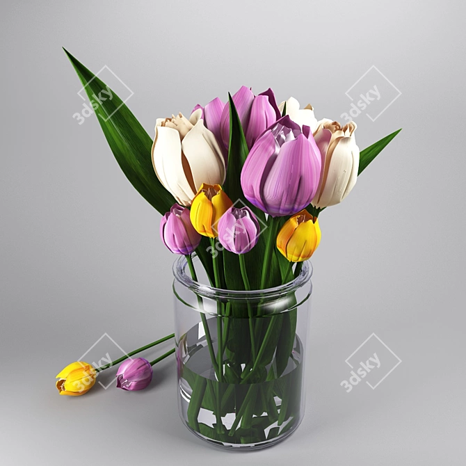 Vibrant Tulips: 2012 Edition 3D model image 1