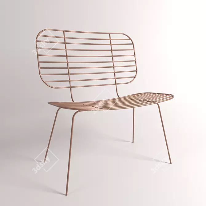 Copper Coated Metal Chair 3D model image 1