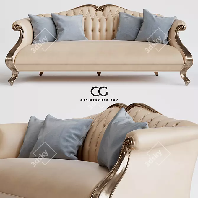 Elegant CG Grand CRU Sofa 3D model image 1