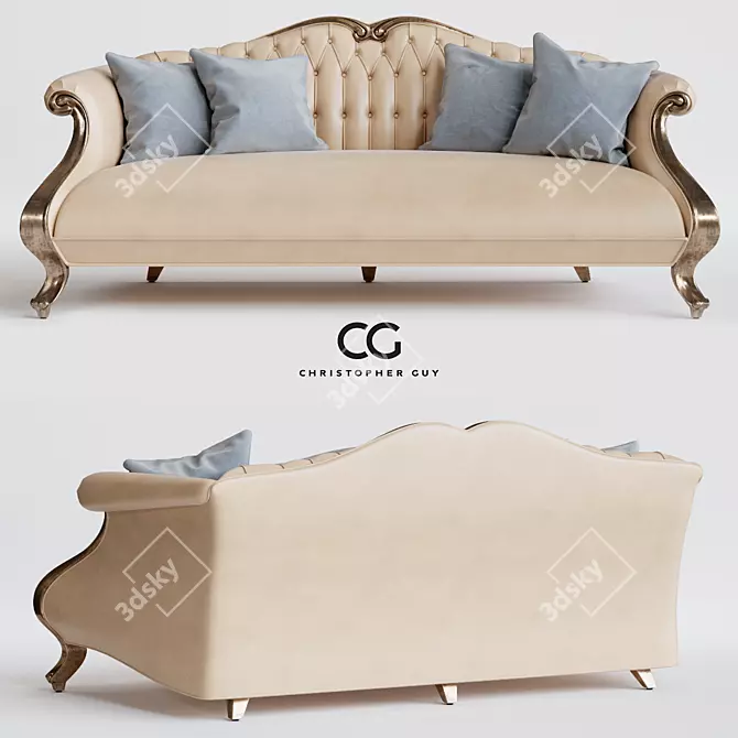 Elegant CG Grand CRU Sofa 3D model image 3