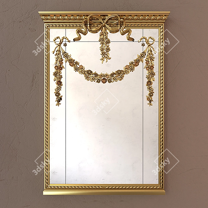 Elegant Reflection: Classical Mirror 3D model image 1
