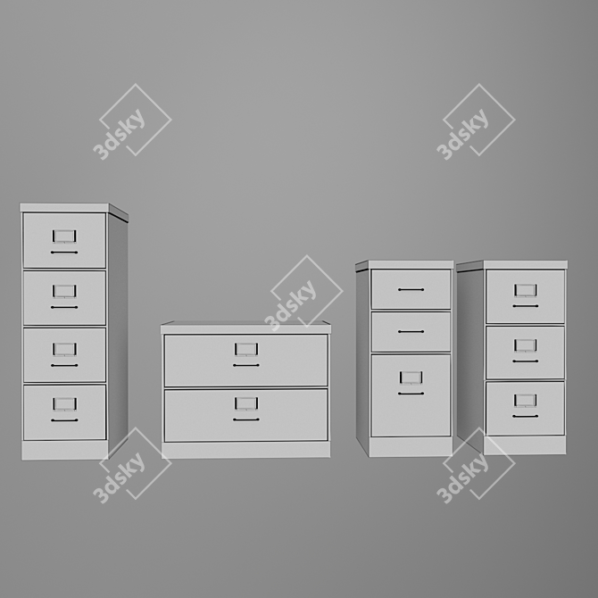 Vintage Industrial Storage Set 3D model image 2