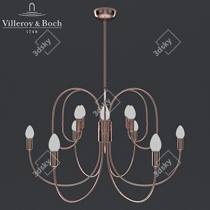 Elegant Florenz Chandelier 3D model image 2