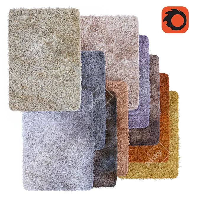 10-Piece Assorted Artificial Carpets | 200cm x 140cm 3D model image 2