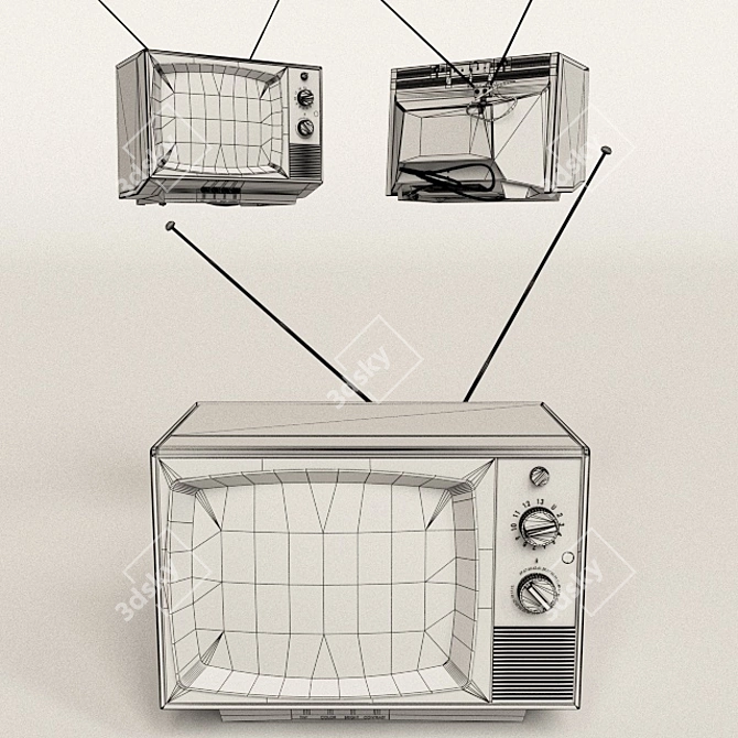 Vintage Television 3D model image 3