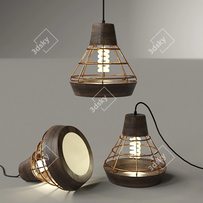 Copper Work Lamp – Illuminate Your Space 3D model image 1