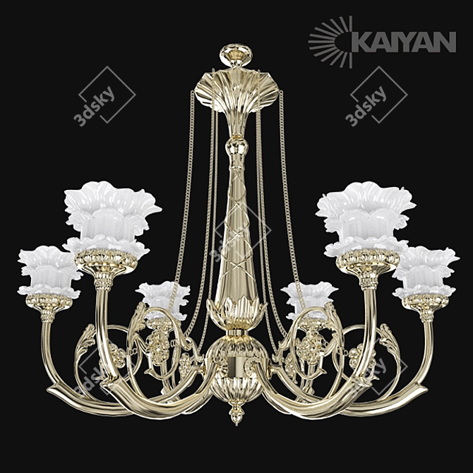 Golden Radiance Chandelier 3D model image 1