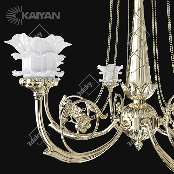 Golden Radiance Chandelier 3D model image 2