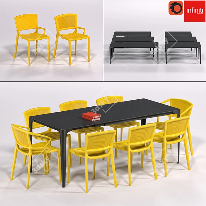 Infiniti Fiorellina Chairs & Mat Tables - Elegant Design for Versatile Spaces 3D model image 1