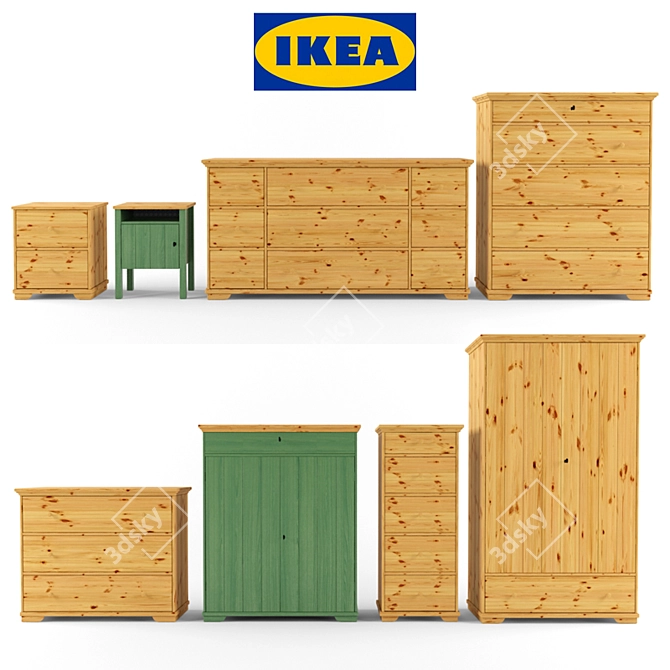  Rustic Elegance: IKEA Hurdal 3D model image 1