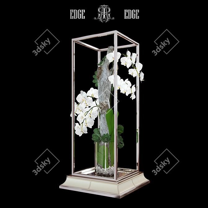 Orchid & Succulent Art Decor 3D model image 1