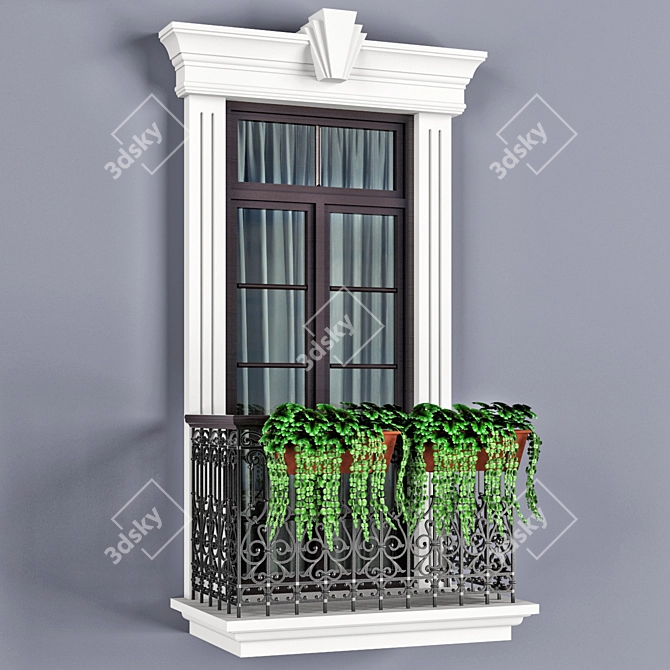 Modern Classic Windows & Doors Set 3D model image 5