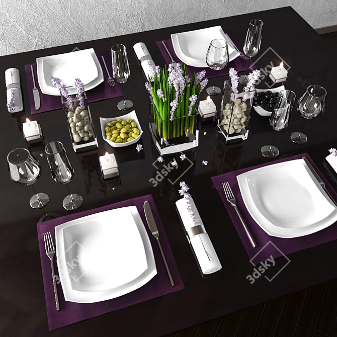 Elegant Table Setting for Any Occasion 3D model image 1