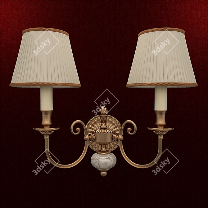 Elegant Dual Shade Pendant Light 3D model image 1