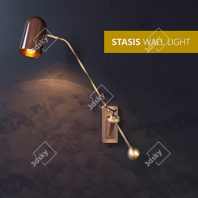 Modern Industrial Stasis Wall Light 3D model image 1