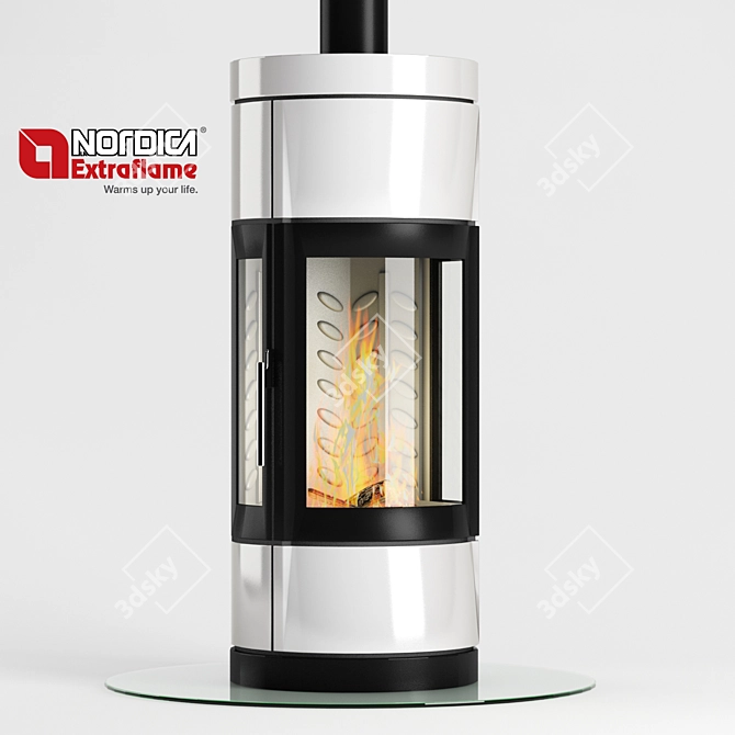 Carillon Fortuna Panorama: Stylish Wood Burning Fireplace 3D model image 1