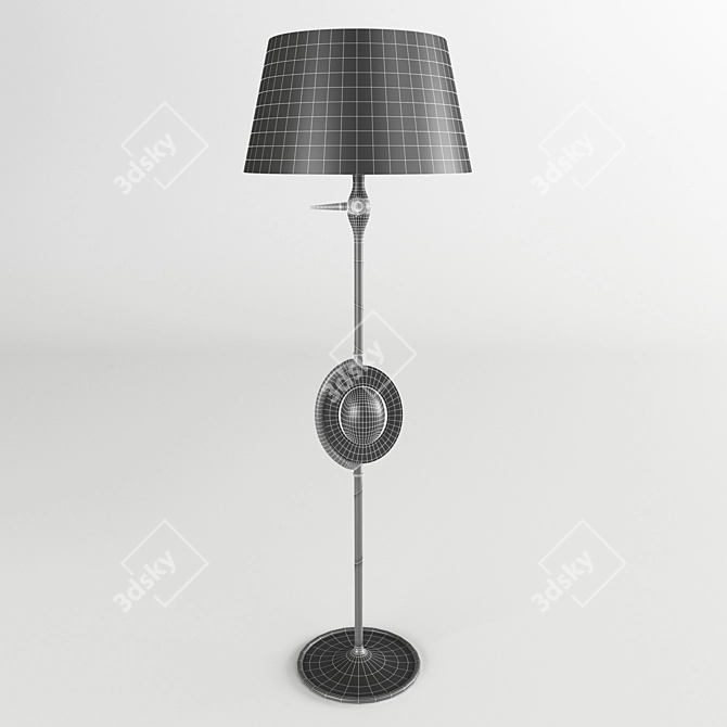 Luxury Ostrich Egg Bronze Floor Lamp 3D model image 2