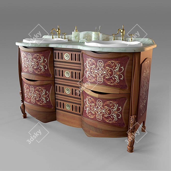 Sleek Sink Cabinet for Bath 3D model image 1
