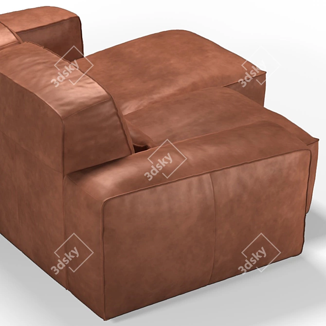 Modular Sofa with Adjustable Seats 3D model image 3
