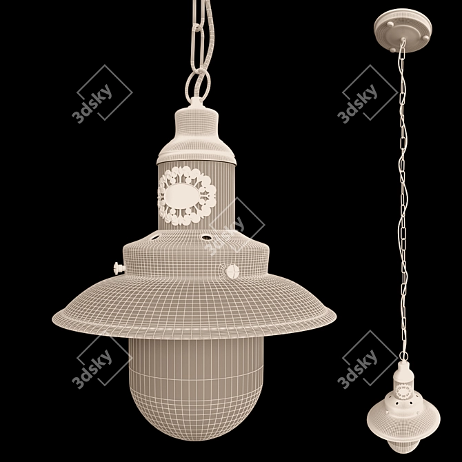 Sleek Bronze Pendant Lamp 3D model image 2