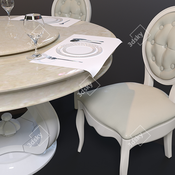 Changshi Dining Set: Table + Chair 3D model image 2