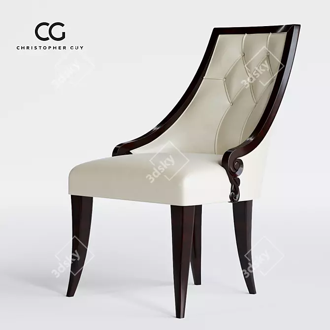 Elegant CG Megeve Serra Chair 3D model image 3