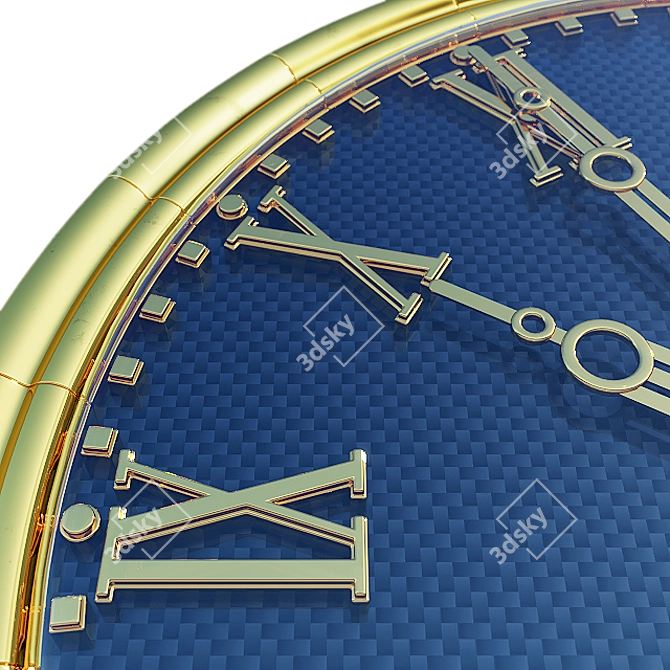 Melodic Timekeeper Wall Clock 3D model image 3