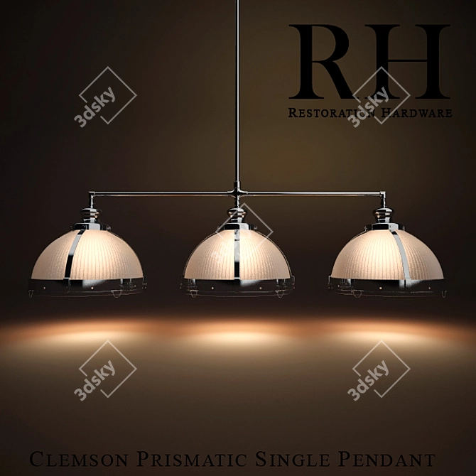 Clemson Crystal Trio Pendant 3D model image 1