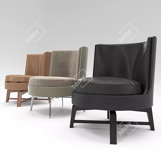 Cozy Comfort Ottoman 3D model image 2