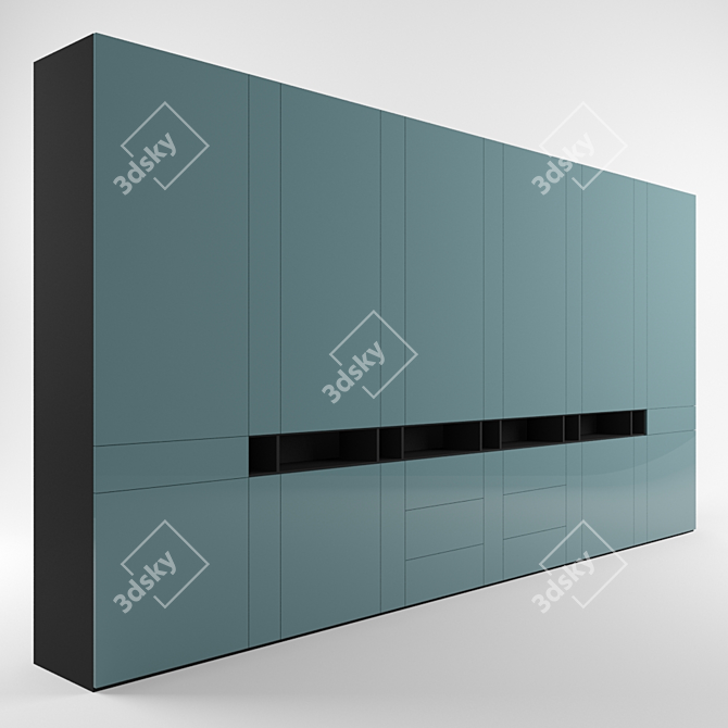 Spacious Stylish Wardrobe 3D model image 1