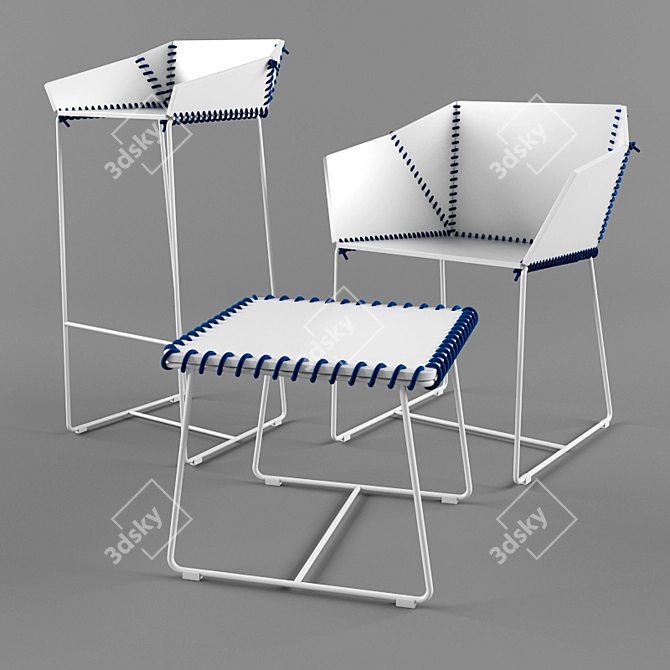 Gandiablasco Textile Chair Set 3D model image 1