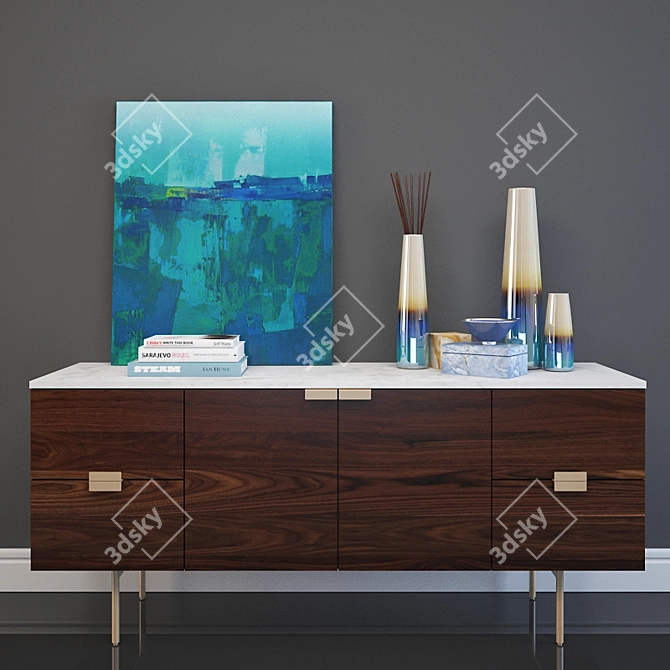 West Elm Delphine Buffet: Stylish Storage Solution 3D model image 1