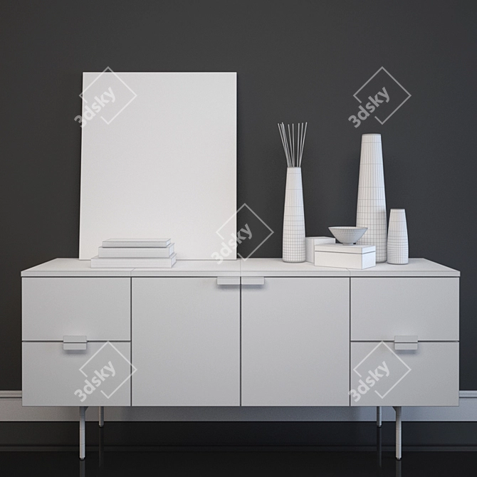 West Elm Delphine Buffet: Stylish Storage Solution 3D model image 3