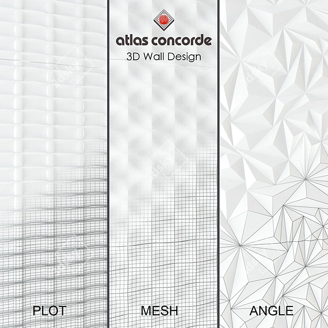 Geometric Fusion: Atlas Concorde 3D Wall Tiles 3D model image 1