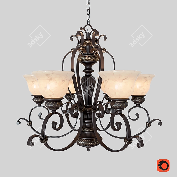 Golden Lighting Jefferson 6-Light Chandelier 3D model image 1