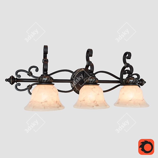 Elegant Golden Lighting Fixture 3D model image 1