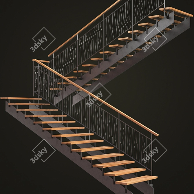 Corona 1.4 Forged Stairs 3D model image 1