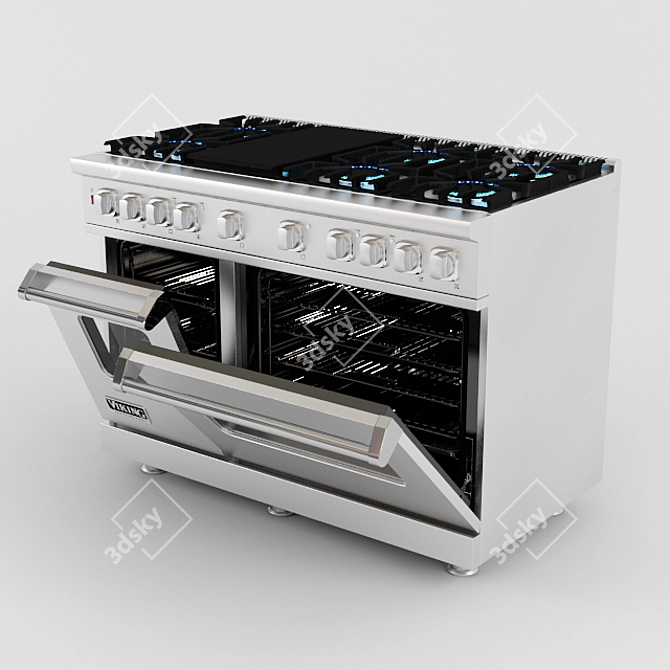 Viking 48" Gas Range with Grill 3D model image 2