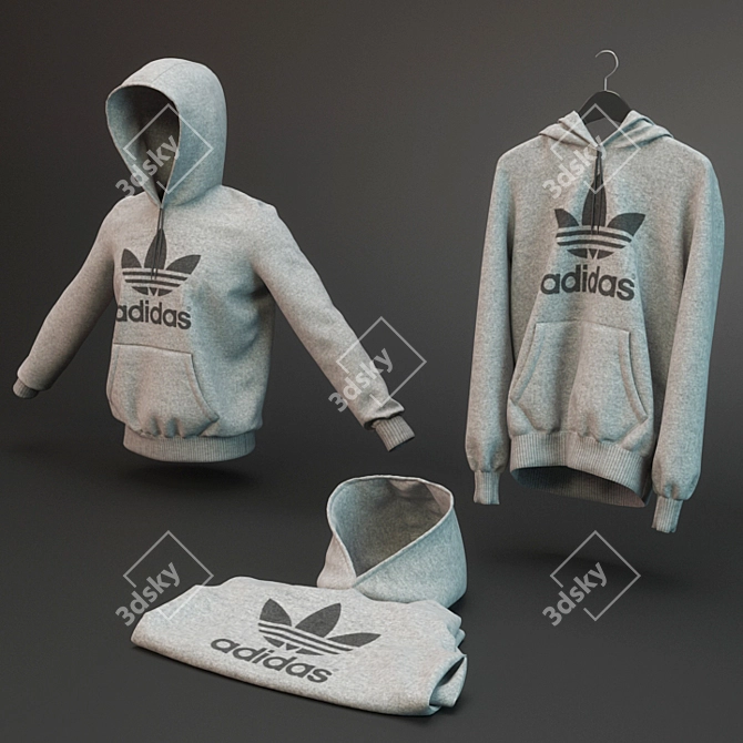 Classic Adidas Hoodie 3D model image 1