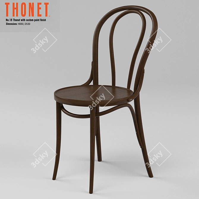 Thonet Marshall Chair - No.18 Dining 3D model image 2