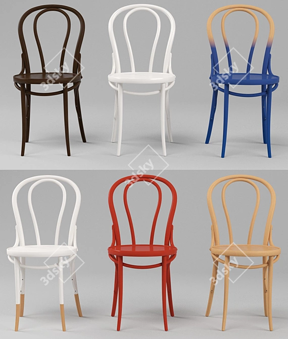 Thonet Marshall Chair - No.18 Dining 3D model image 3