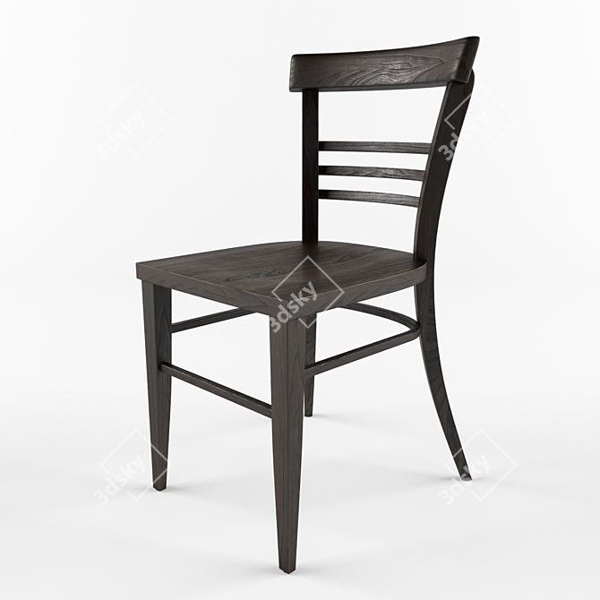 Elegant Wooden Chair 3D model image 1