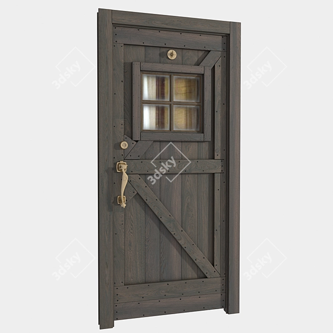  Rustic Farmhouse Entrance Door 3D model image 1