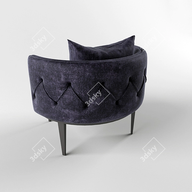 Title: Velvet Capitone Chair: Classic Elegance 3D model image 2