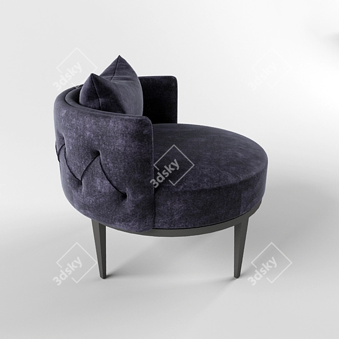 Title: Velvet Capitone Chair: Classic Elegance 3D model image 3