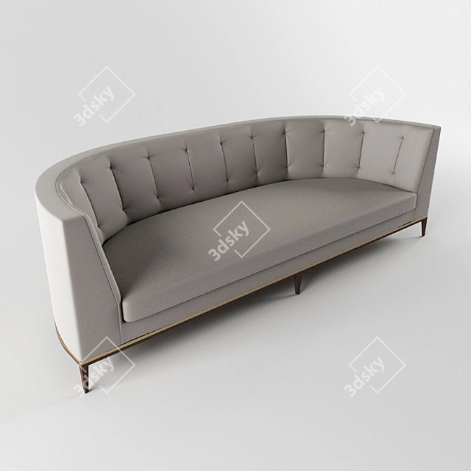 Classic Elegance: Capitone Round-back Sofa 3D model image 1