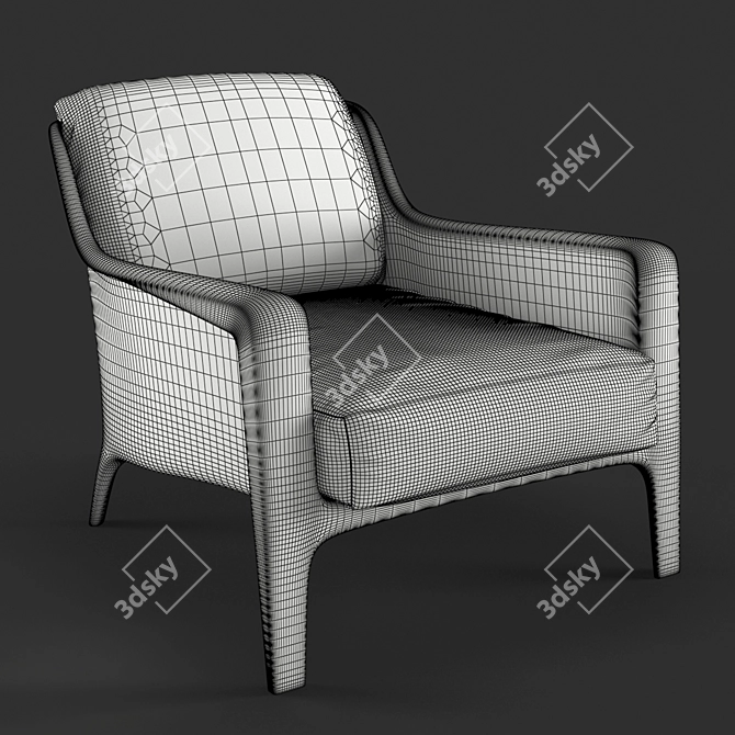 Italian Elegance: Arflex Cocca Armchair 3D model image 2